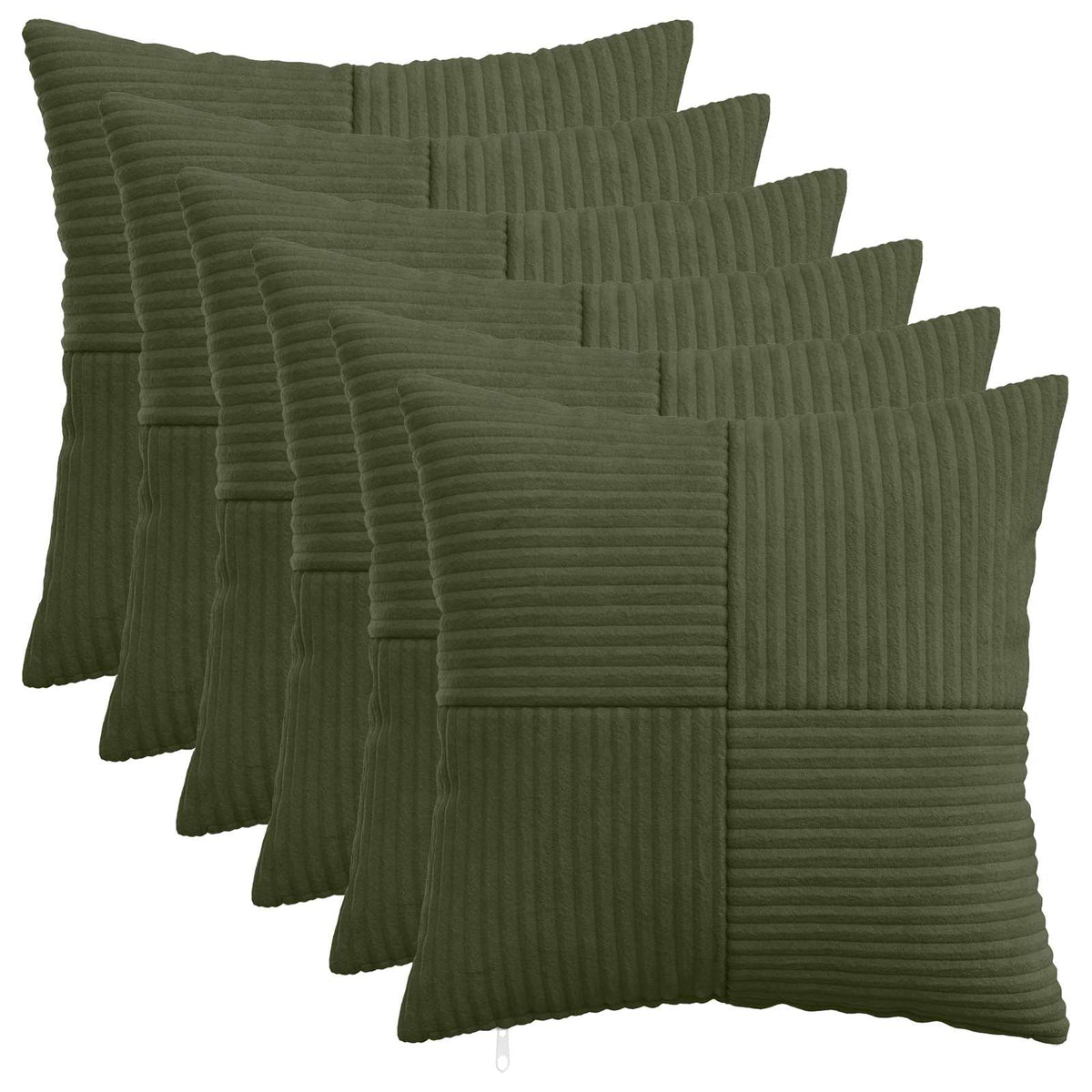 Cushion Covers Green Corduroy 45x45cm