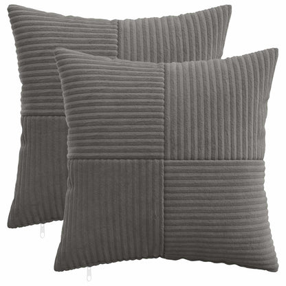 Cushion Covers Dark Grey Corduroy 50x50cm