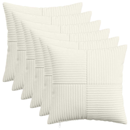 Cushion Covers Cream Corduroy 50x50cm