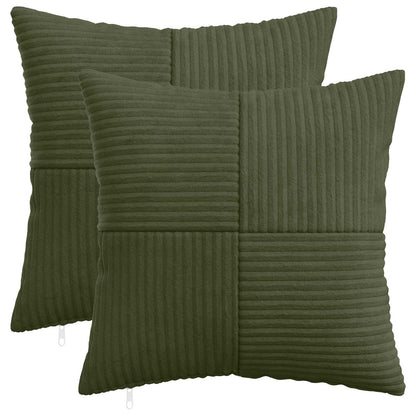 Green Corduroy Cushion Covers 50x50cm