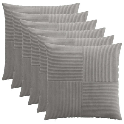 Cushion Covers Light Grey Corduroy 55x55cm