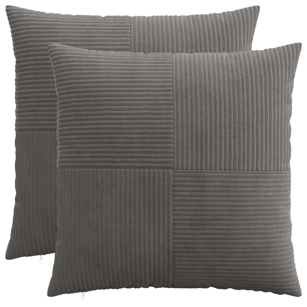 Cushion Covers Dark Grey Corduroy 65x65cm