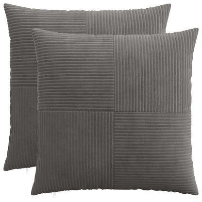 Cushion Covers Dark Grey Corduroy 65x65cm