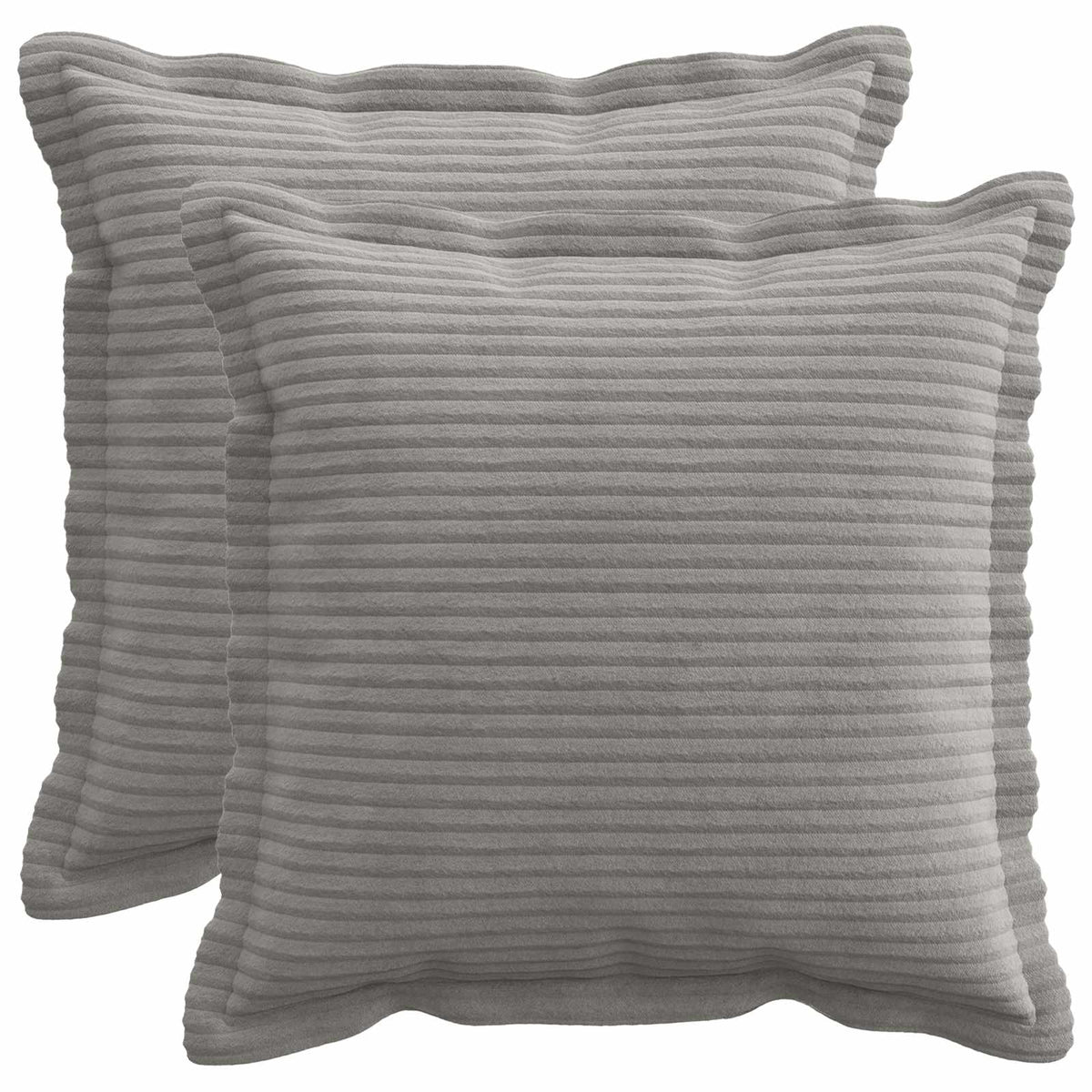 Cushion Cover Light Grey Corduroy 40x40cm