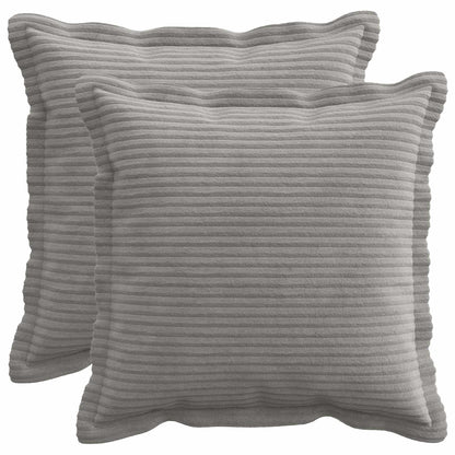 Cushion Cover Light Grey Corduroy 40x40cm