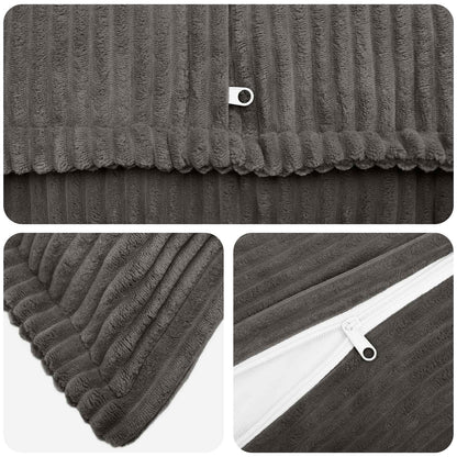 Cushion Cover Dark Grey Corduroy 40x40cm