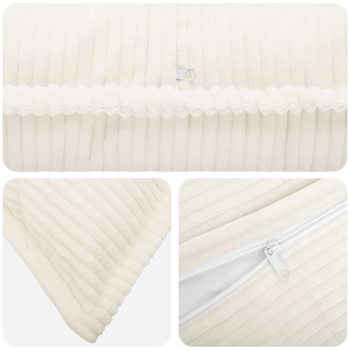 Cushion Cover Cream Corduroy 40x40cm