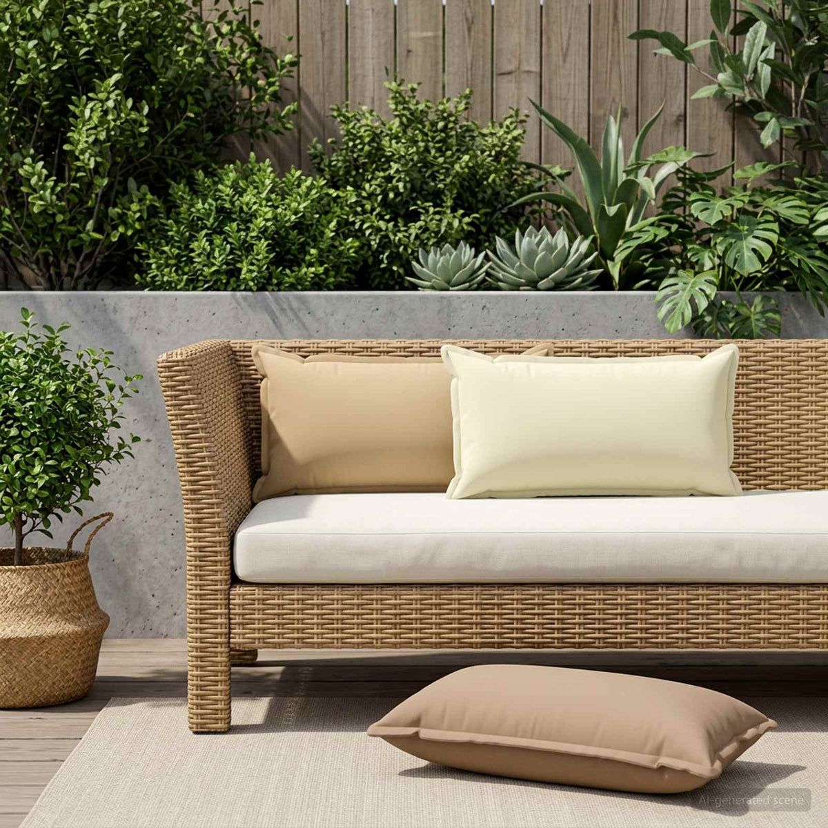 Beige Outdoor Cushion Set 40x70cm