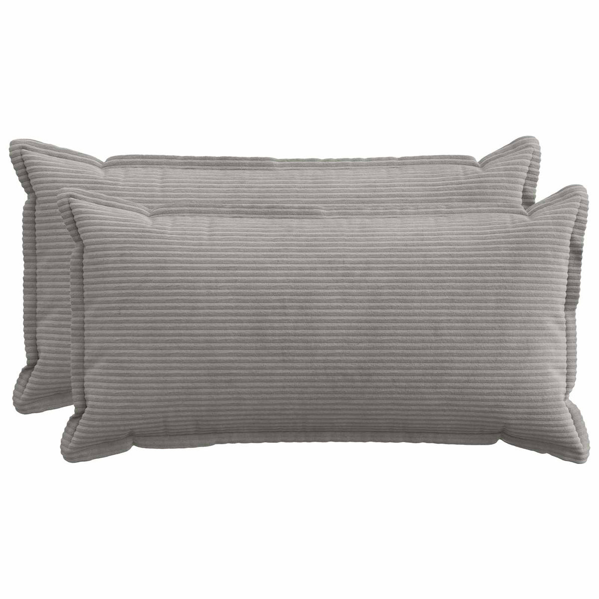 Grey Cushion Covers Corduroy 40x80cm