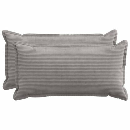 Grey Cushion Covers Corduroy 40x80cm