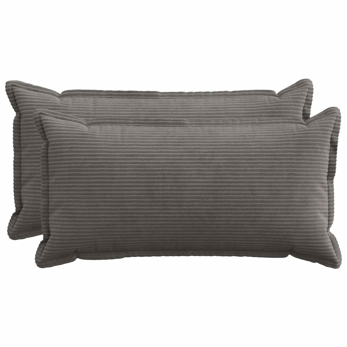 Grey Corduroy Cushion Covers 40x80cm