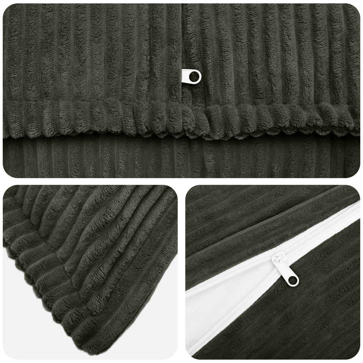 Cushion Cover Anthracite Corduroy 80x80cm