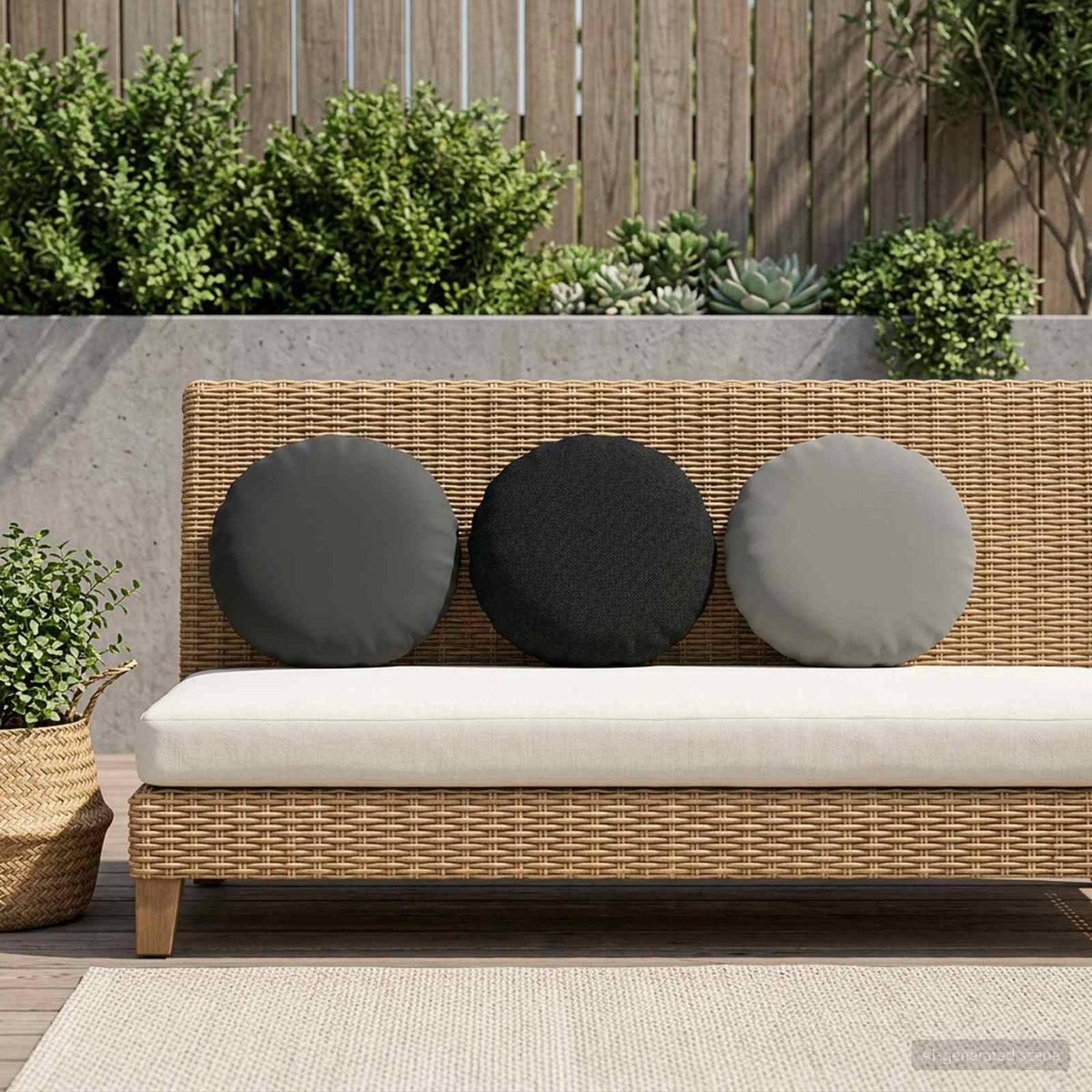 Black Polyester Cushion Set 6 Pieces