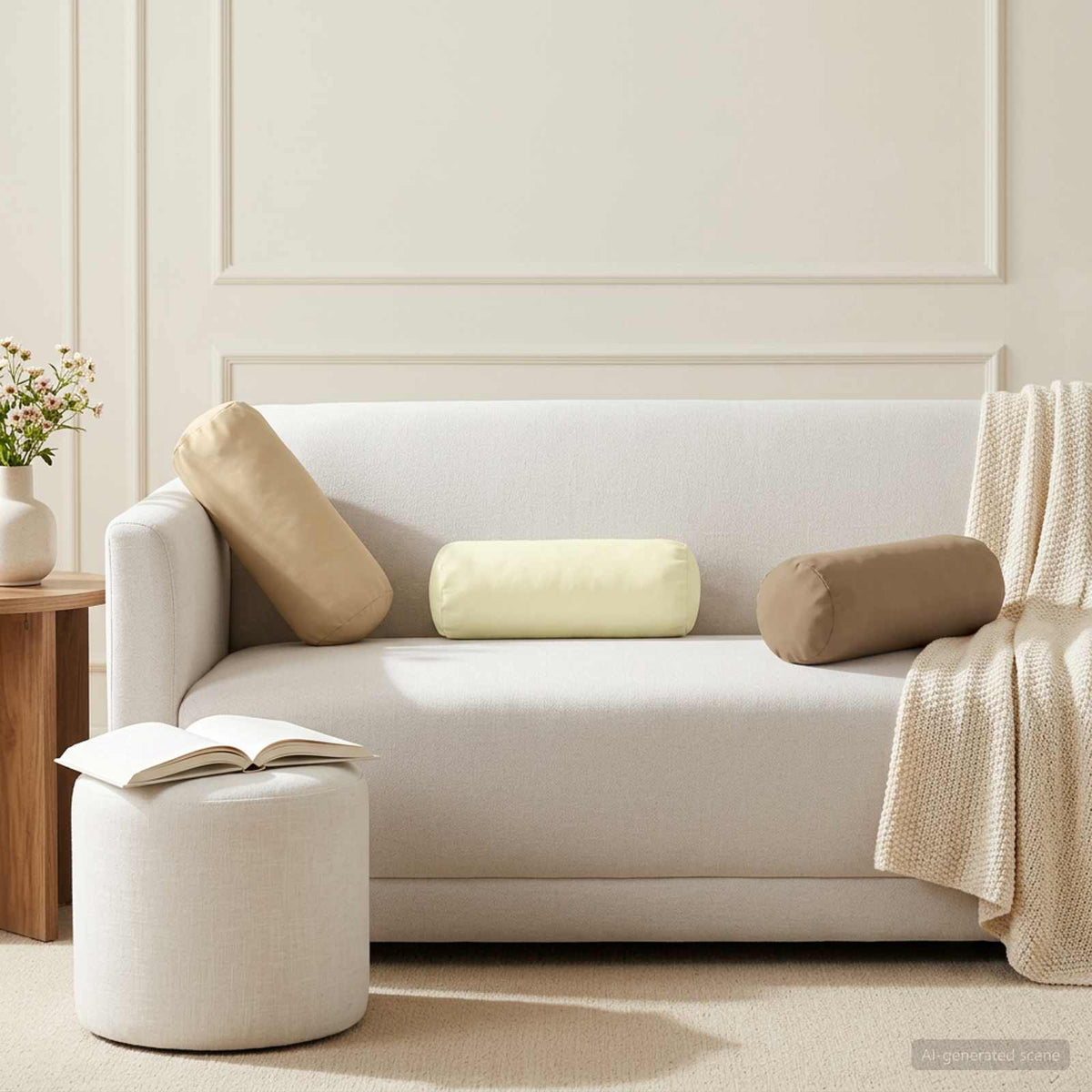 Beige Outdoor Cushion Set 15x40cm
