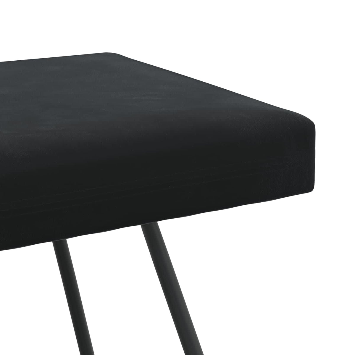 Black Velvet Bench Cross Leg 80cm | HomeAndLiving - 6