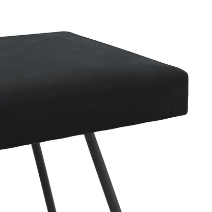 Black Velvet Bench Cross Leg 80cm | HomeAndLiving - 6