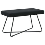Black Velvet Bench Cross Leg 80cm | HomeAndLiving