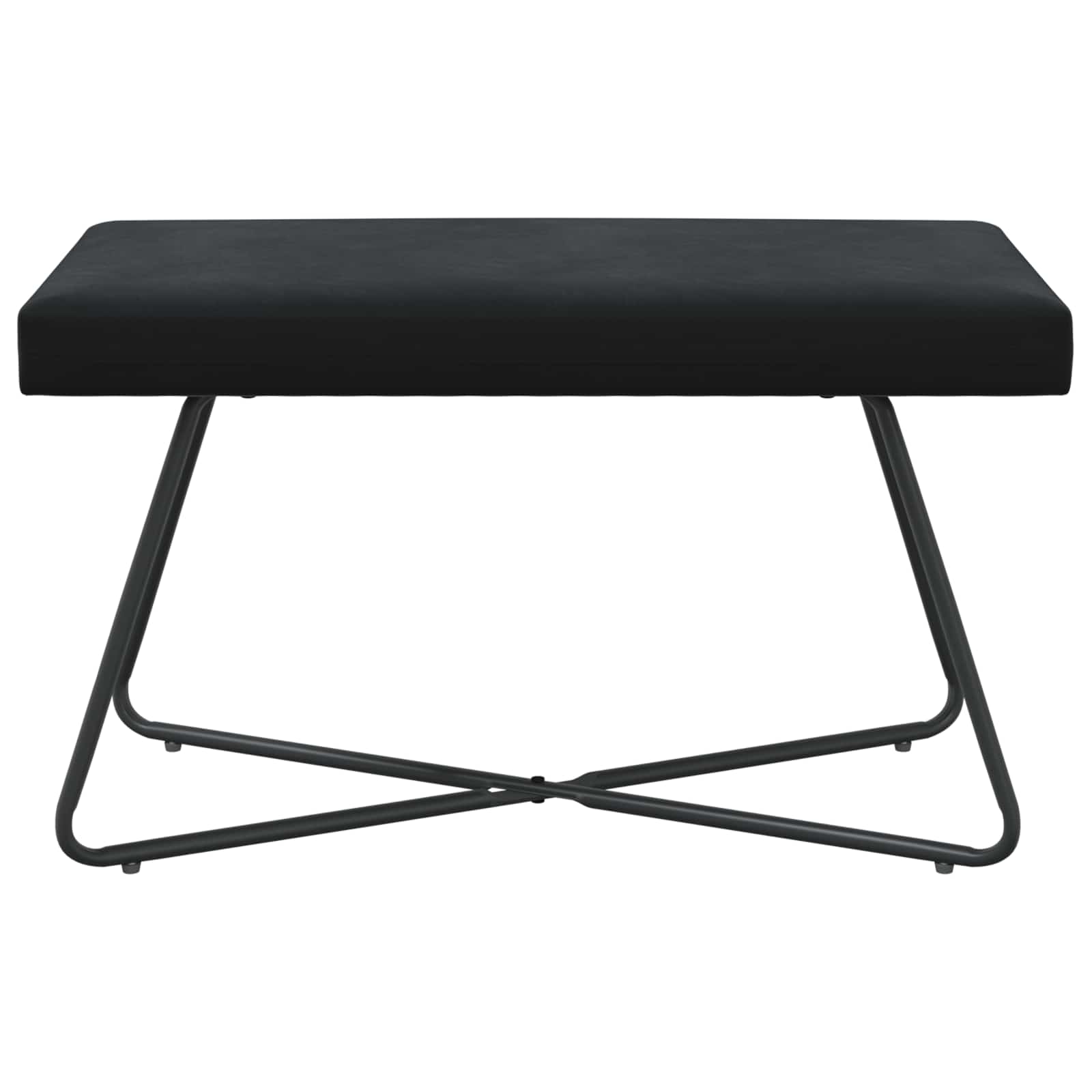 Black Velvet Bench Cross Leg 80cm | HomeAndLiving - 5