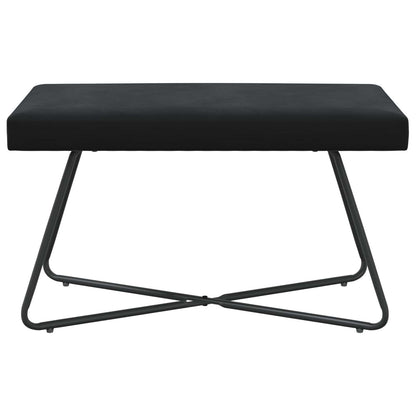 Black Velvet Bench Cross Leg 80cm | HomeAndLiving - 5