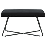 Black Velvet Bench Cross Leg 80cm | HomeAndLiving