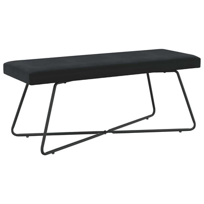 Black Velvet Bench 110cm Cross Leg | HomeAndLiving - 2