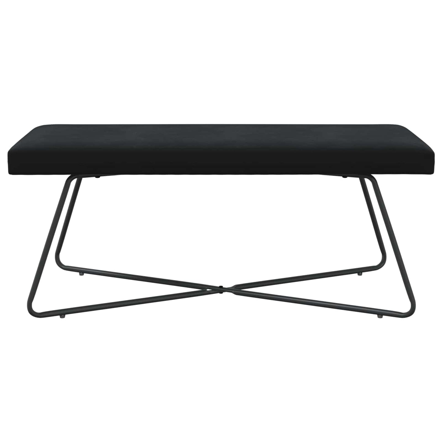 Black Velvet Bench 110cm Cross Leg | HomeAndLiving - 5