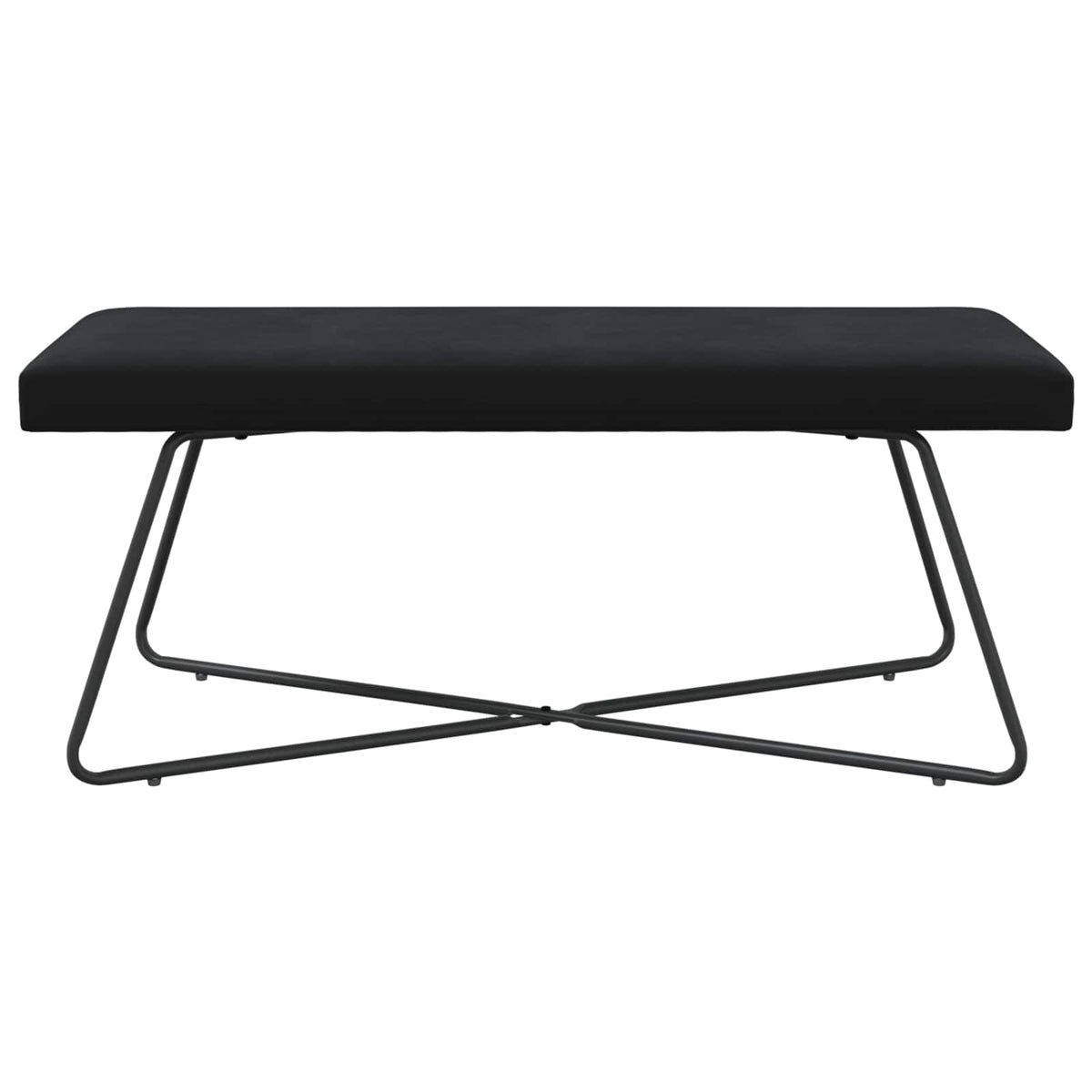 Black Velvet Bench 110cm Cross Leg | HomeAndLiving - 5