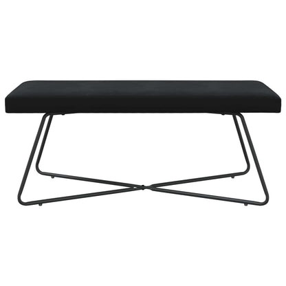 Black Velvet Bench 110cm Cross Leg | HomeAndLiving - 5