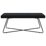 Black Velvet Bench 110cm Cross Leg | HomeAndLiving