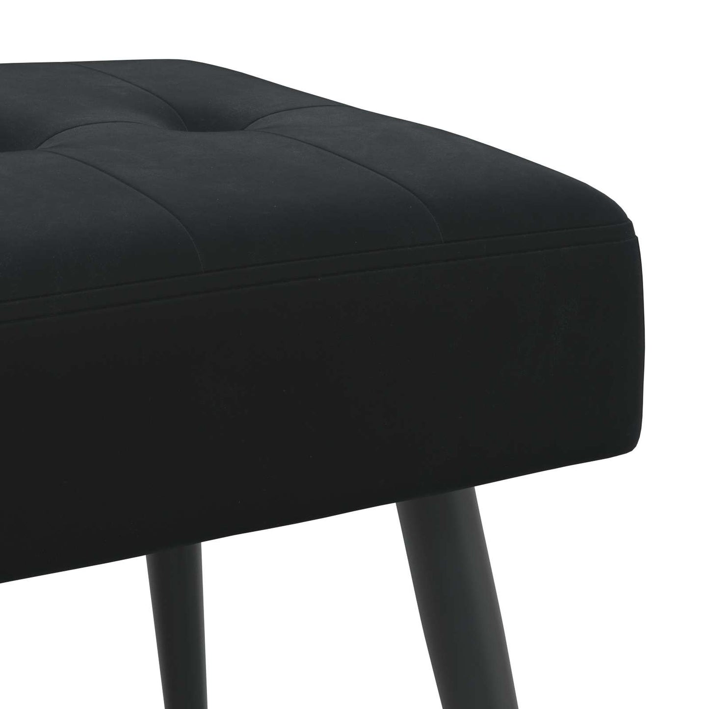 Black Velvet Tufted Bench 80cm | HomeAndLiving - 4