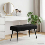 Black Velvet Tufted Bench 80cm | HomeAndLiving