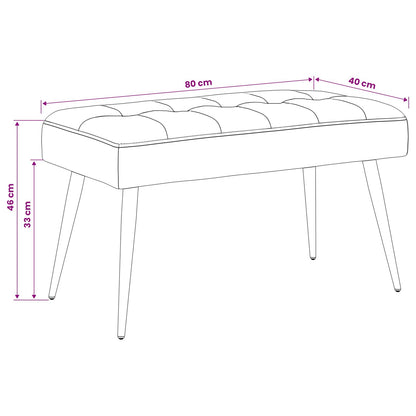 Black Velvet Tufted Bench 80cm | HomeAndLiving - 8