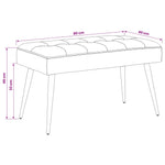 Black Velvet Tufted Bench 80cm | HomeAndLiving