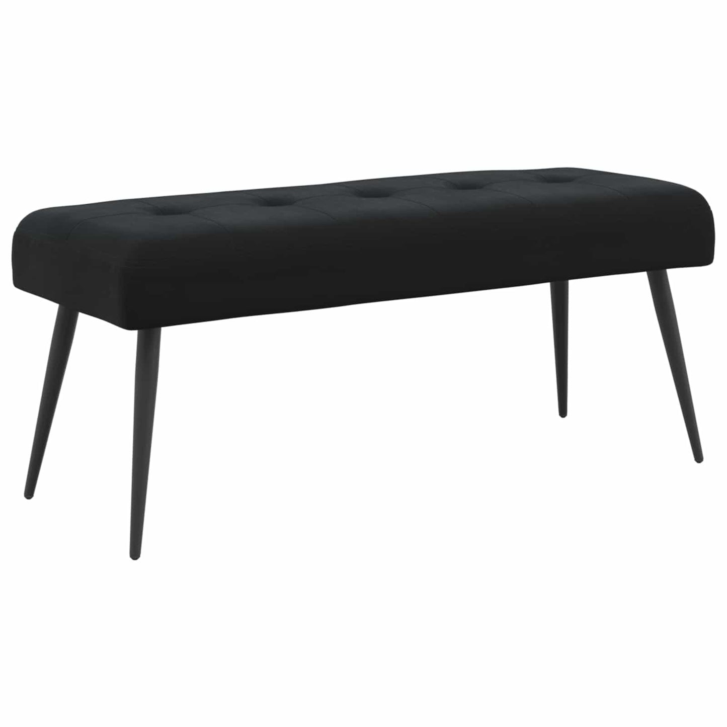Black Velvet Button Tufted Bench 110cm | HomeAndLiving - 2