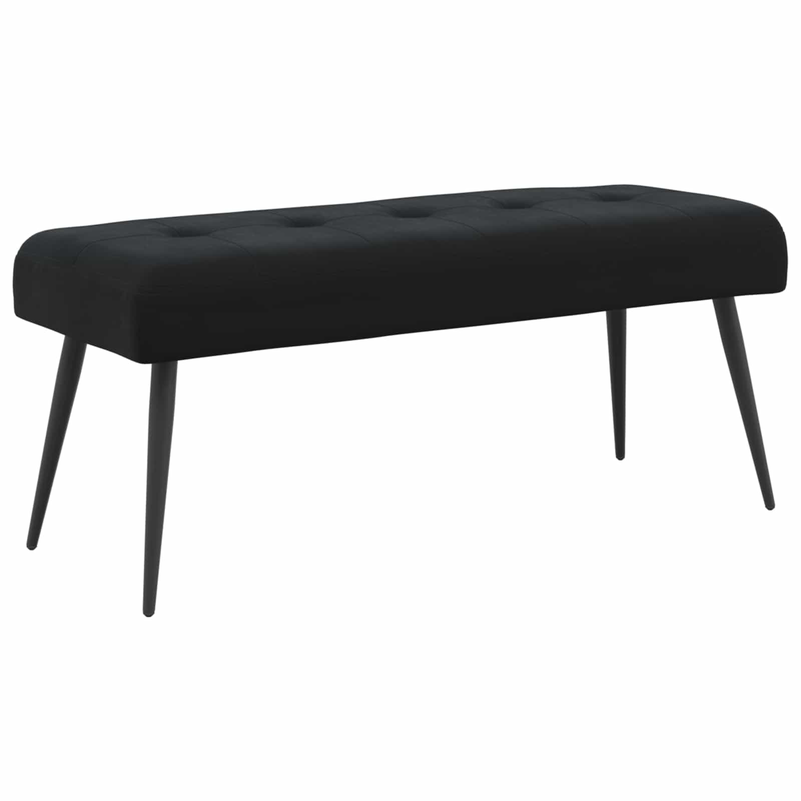 Black Velvet Button Tufted Bench 110cm | HomeAndLiving - 2