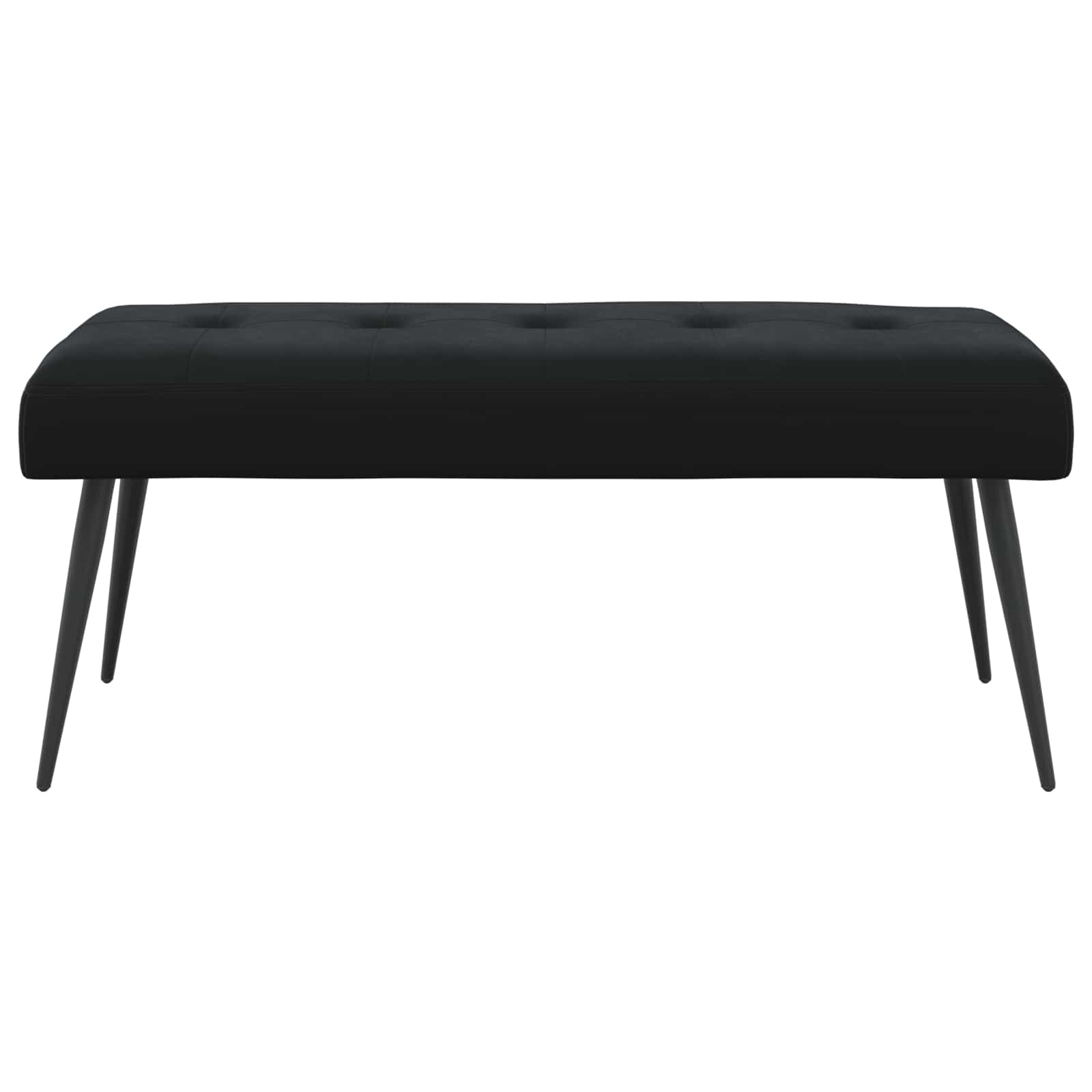 Black Velvet Button Tufted Bench 110cm | HomeAndLiving - 5