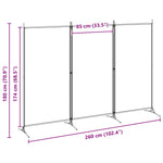3-Panel Fabric Room Divider Beige 260x180cm | HomeAndLiving