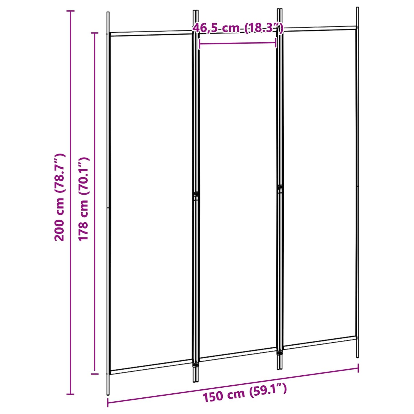 3-Panel Fabric Room Divider Beige 150x200cm | HomeAndLiving