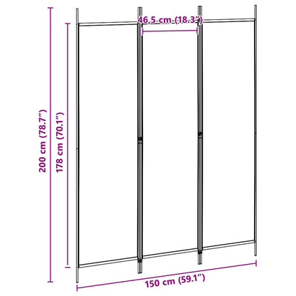 3-Panel Fabric Room Divider Beige 150x200cm | HomeAndLiving
