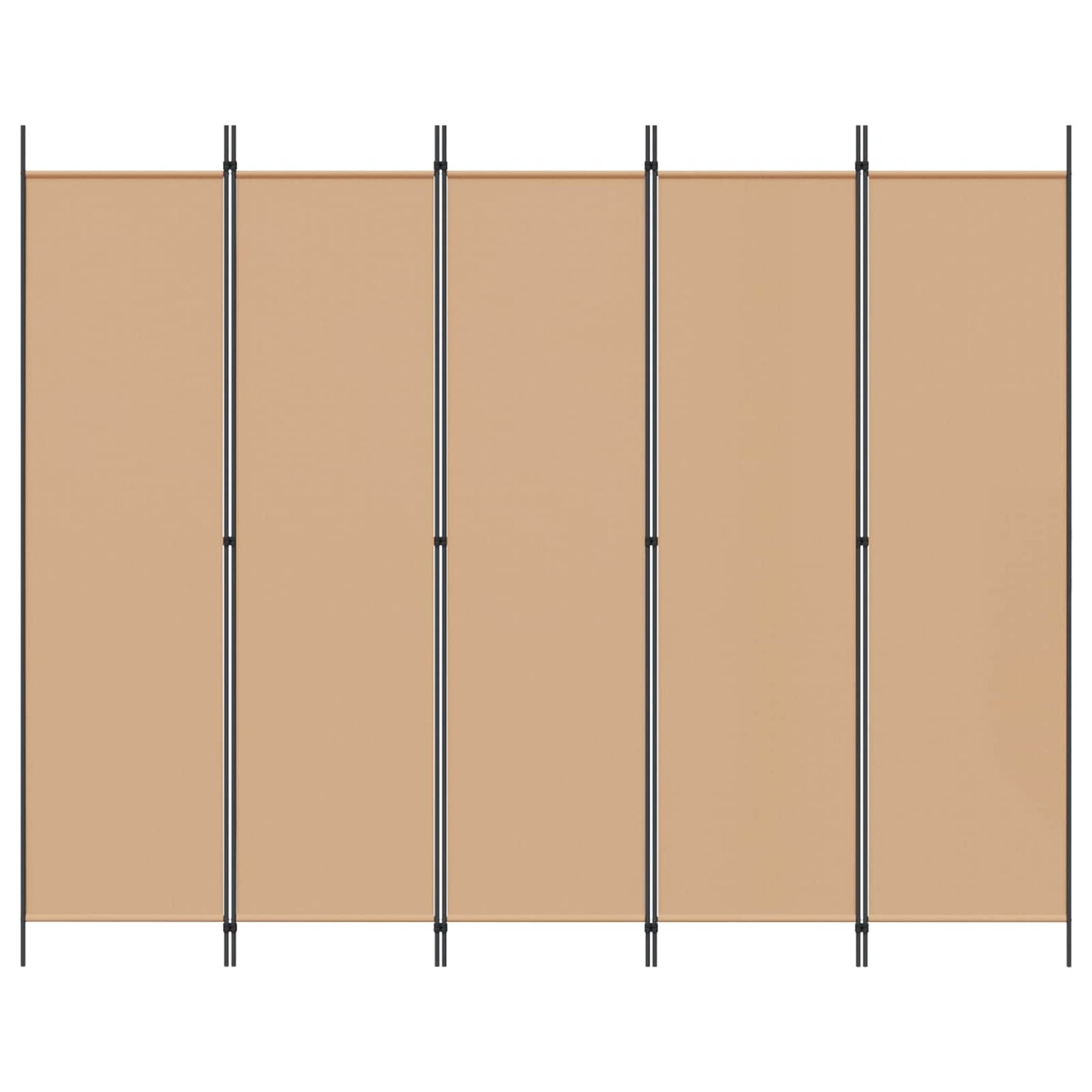 5-Panel Room Divider Beige Fabric 250x200cm | HomeAndLiving