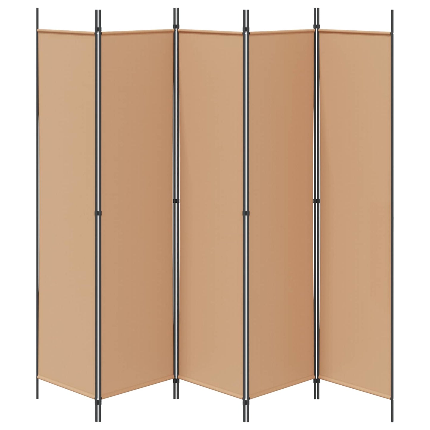 5-Panel Room Divider Beige Fabric 250x200cm | HomeAndLiving