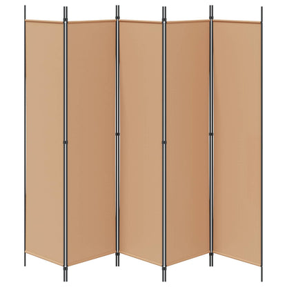 5-Panel Room Divider Beige Fabric 250x200cm | HomeAndLiving