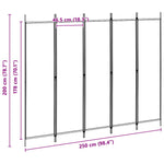 5-Panel Room Divider Beige Fabric 250x200cm | HomeAndLiving
