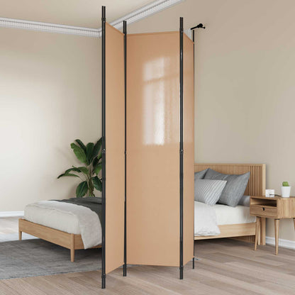 3-Panel Room Divider Beige Fabric 150x220cm | HomeAndLiving