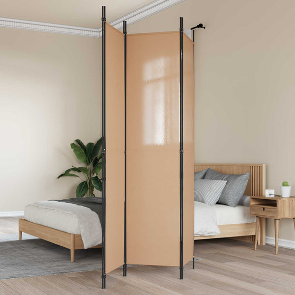  3-Panel Room Divider Beige Fabric 150x220cm | HomeAndLiving