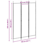 3-Panel Room Divider Beige Fabric 150x220cm | HomeAndLiving