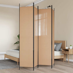 4-Panel Fabric Room Divider Beige 200x220cm | HomeAndLiving
