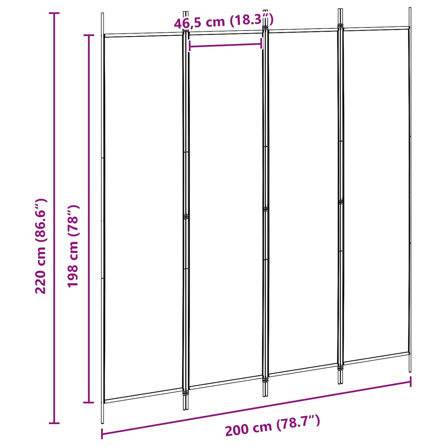 4-Panel Fabric Room Divider Beige 200x220cm | HomeAndLiving