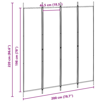 4-Panel Fabric Room Divider Beige 200x220cm | HomeAndLiving
