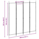 4-Panel Fabric Room Divider Beige 200x220cm | HomeAndLiving